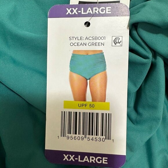 Anne Cole Women's Size XXL Ocean Green High-Waisted Bikini Swim Bottoms NWT - Picture 6 of 8